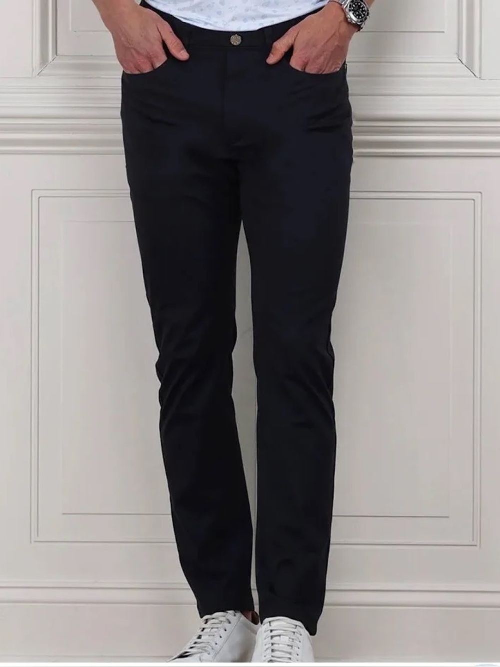 Collars & Co Mens 34x32 CEO Tech Pull-On Pants Black Performance Stretch NWT